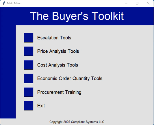 The Buyer's Toolkit Single User License